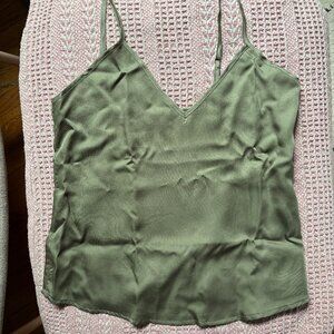Ettitude women's XS moss/olive sateen bamboo lyocell camisole adjustable straps